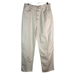 Madewell Women's 30 Cream Button Fly Baggy Straight Leg Jeans *‎